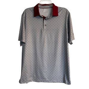 Maelreg Gray and Maroon Men's Polo Golf Shirt Size Medium